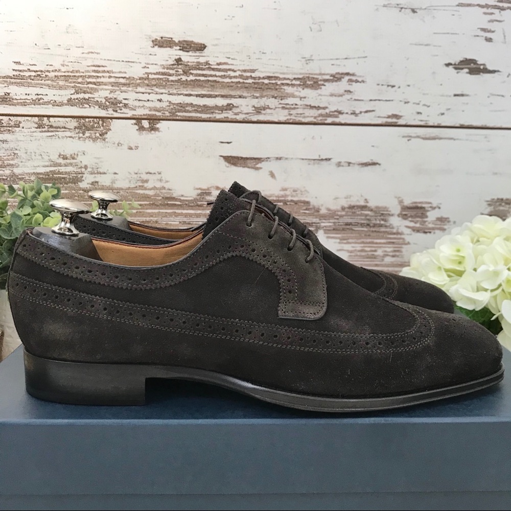 NEW Peter Millar Collection Suede Wingtip Espresso - Picture 3 of 7